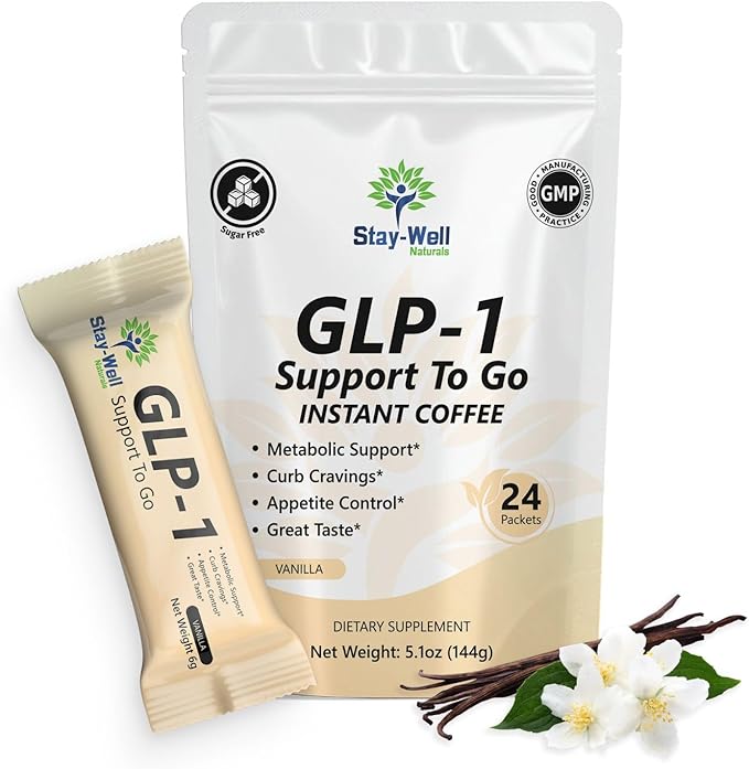 Slim Coffee GLP-1 Supplement | GLP 1 Booster to Control Appetite and Cravings | Great Tasting Metabolic Support - Coffee Bean Extract, Green Tea, Yerba Mate (Vanilla)