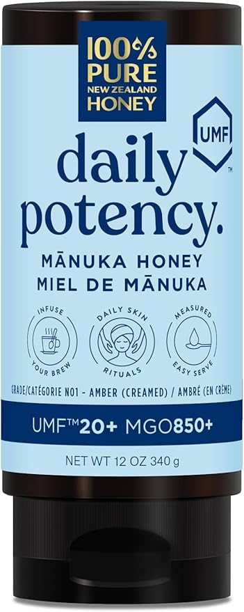 Manuka Honey New Zealand 100% Pure UMF 20+ MGO 826+ Squeezy Honey Raw & Unfiltered Certified Award Winning Silky Smooth Taste & Texture 12 Oz