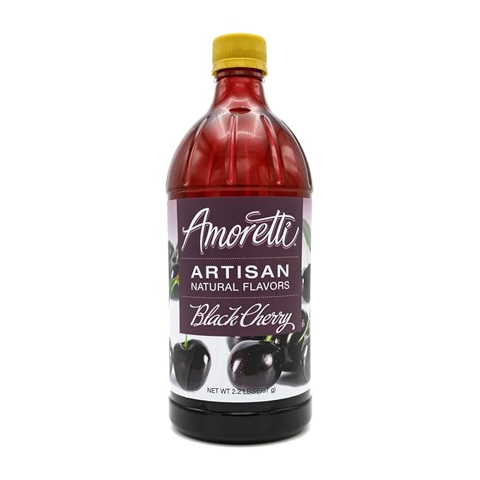 Amoretti - Natural Black Cherry Artisan Flavor Paste, 2.2 lbs, Perfect For Ice Cream, Beverages, Cakes, and more, Preservative Free, Vegan, Gluten Free, No Artificial Sweeteners, Highly Concentrated