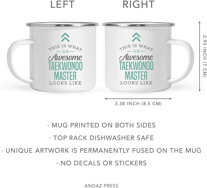 Andaz Press 11oz. Stainless Steel Campfire Coffee Mug Gift, This Is What An Awesome Taekwondo Master Looks Like, 1-Pack, Birthday Ideas Coworker, Includes Box Taekwondo Mug Taekwondo Cup