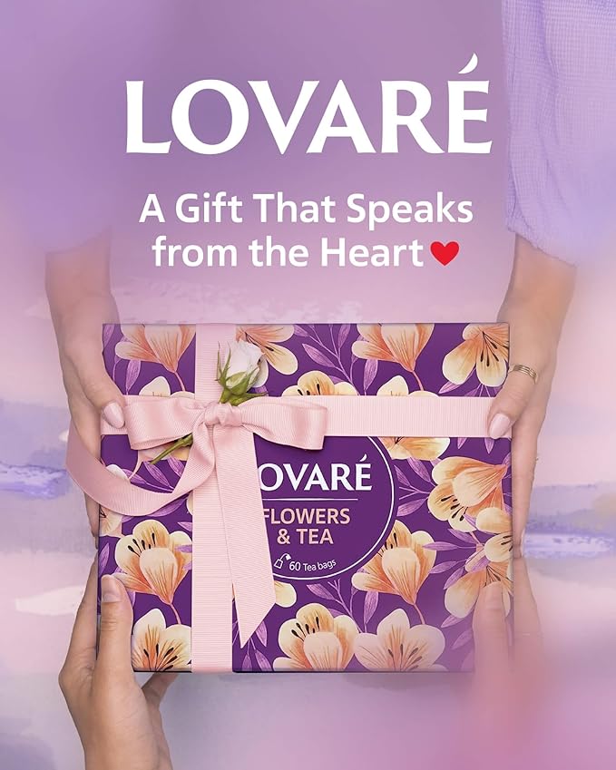 LOVARE Tea Bags Variety Pack - Made in Ukraine - Black and Green, Floral Berry, Mixed Blend Assorted Collection - Tea Sampler - Gift Sets for Tea Lovers (60 Bags - 12 Tastes)