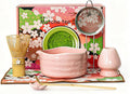 Matcha Whisk Set––7pcs Japanese Matcha Set Kit with Matcha Bowl, Bamboo Whisk, Whisk Holder, Scoop, Towel&Sifter–Perfect for Matcha Lovers&Tea Ceremonies-Daisy Pink