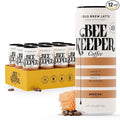 Beekeeper Mocha Latte Cold Brew Coffee Drinks with Oregon Honey | 12 Pack Refreshing Iced Coffee - Unsweetened & Strong Arabica Brew, 8 fl oz Ready-to-Drink Can - 180mg Natural Caffeine