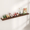 Floating Shelves for Wall, Engineered Wood Wall Shelves with Invisible Brackets for Living Room Bedroom Bathroom Office Kitchen Decor and Storage (Brown, 72" W x 9" D x 1.5" H) Set of 1