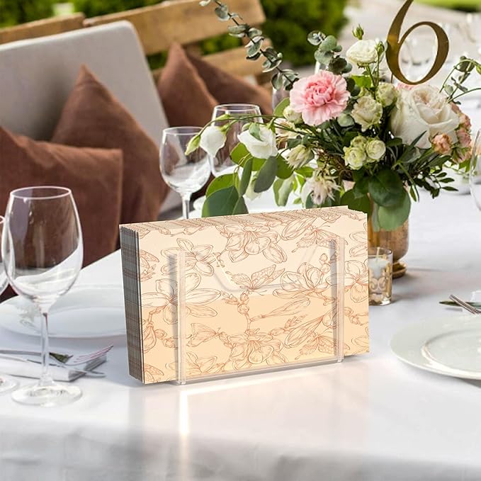 Napkin Holder, Clear Acrylic Guest Paper Towel Holder for Bathroom Washbasin Side, Vertical Rectangular Disposable Hand Towel Paper Waterproof Lucite Holder Organizer for Kitchen Hotel Restaurant Use