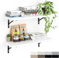 Kaboon 27 inch Long 10 inch Deep Floating Shelves for Wall Set of 2, Large Open Shelves Wall Mounted, Space Saving Home and Commercial Use, White