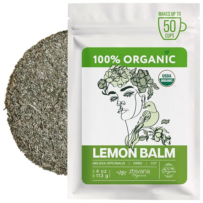 Organic Lemon Balm Leaves (4oz.) - Lemon Balm Tea Organic - Loose Leaf Melissa Tea - Te de Tolonjil - Natural Support for Stress Response, Sleep, Digestion
