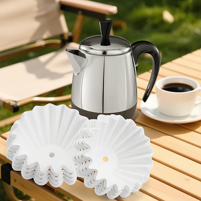 Percolator Coffee Filters Compatible with Farberware Coffee Percolator, 150 Pcs White Perforated Filter for Farberware 8/12 Cup Coletti 12 Cup Elite Gourmet EC812