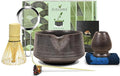 Artcome Matcha Tool Set - Complete Kit with Matcha Bowl with Spout, Bamboo Whisk, Tea Scoop, Whisk Holder, Scoop Holder, Tea Cloth & Powder Strainer, Antique Finish