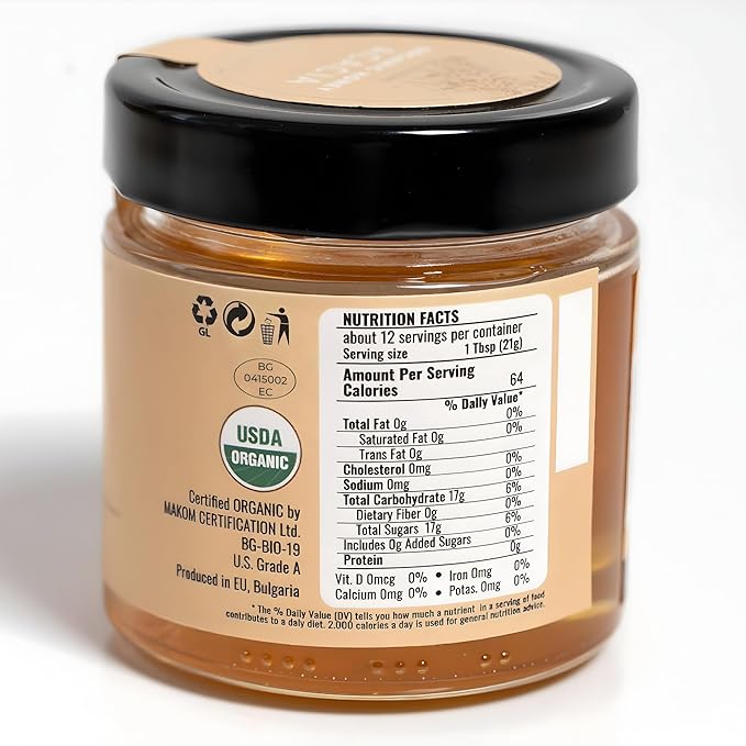ORPHE Organic Acacia Honey – Clean Simple Natural Sweetener for Coffee, Tea, Matcha and Breakfast, Unheated & Creamed 9oz Glass Jar