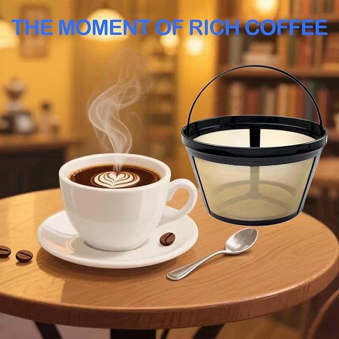 Blisshour Reusable Coffee Filter, fits Mr. Coffee 10-12 Cup Coffee Maker Coffee Filters for Mr Coffee Filter Basket (1 PCS)
