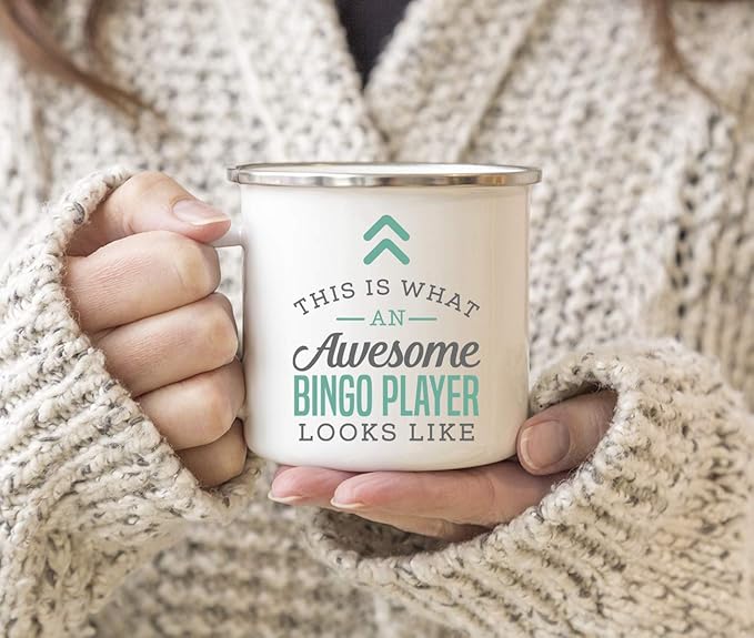 Andaz Press 11oz. Stainless Steel Campfire Coffee Mug Gift, This is What an Awesome Bingo Player Looks Like, 1-Pack, Birthday Gift Ideas Coworker Him Her, Includes Gift Box