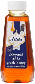 Attiki Pure Greek Honey with Thyme, Wild Flowers and Herbs, Perfect for Baking, Cooking, Lemonade and Tea, 16.58 oz (470 grams), Bottle