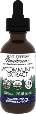 Host Defense MyCommunity Extract - 17 Species Blend Mushroom Supplement for Immune Support - Extract with Lion's Mane, Reishi, Chaga, Cordyceps, Turkey Tail & More - 2 fl oz (60 Servings)*