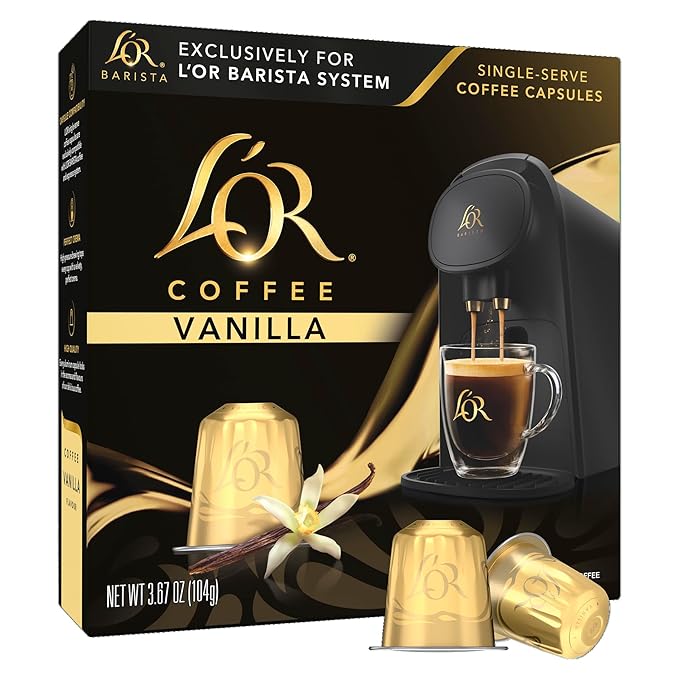 L'OR Coffee Pods, 10 Count Vanilla Blend, Single-Serve Aluminum Coffee Capsules Compatible with the L'OR BARISTA System, 10 count (Pack of 1)