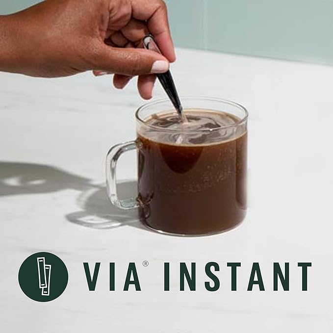 Starbucks VIA Instant Coffee, Light Roast Coffee, Veranda Blend, 100% Arabica, Single-Serve, 1 Box (50 Packets)