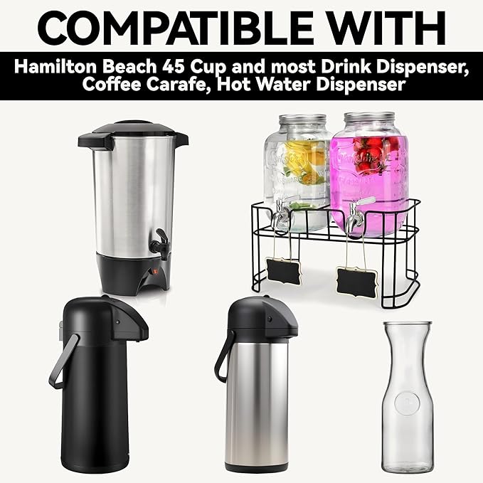 Drip Pan Compatible with Hamilton Beach Coffee Urn, 4 Pack Black Silicone Drip Mat for VONDIOR Gezoss Coffee Carafe and Other Beverage Dispenser