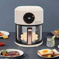 Air Fryer 1200W with Glass Window, 3.8Qt Large Capacity, 8 Presets, Digital Touchscreen, Non-Stick & Dishwasher Safe Basket US 110V (White)