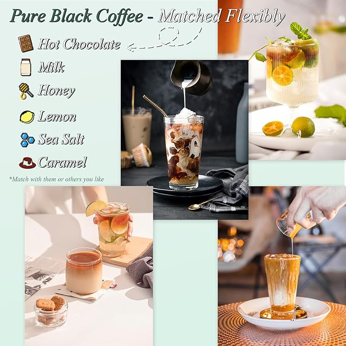 Sugar Free Instant Coffee 30 Packets Single Serve, Organic Arabica Instant Coffee Packs, Hot & Ice Coffee Instant Powder Medium Roast Low Acid for Camping, Traveling, Office & School