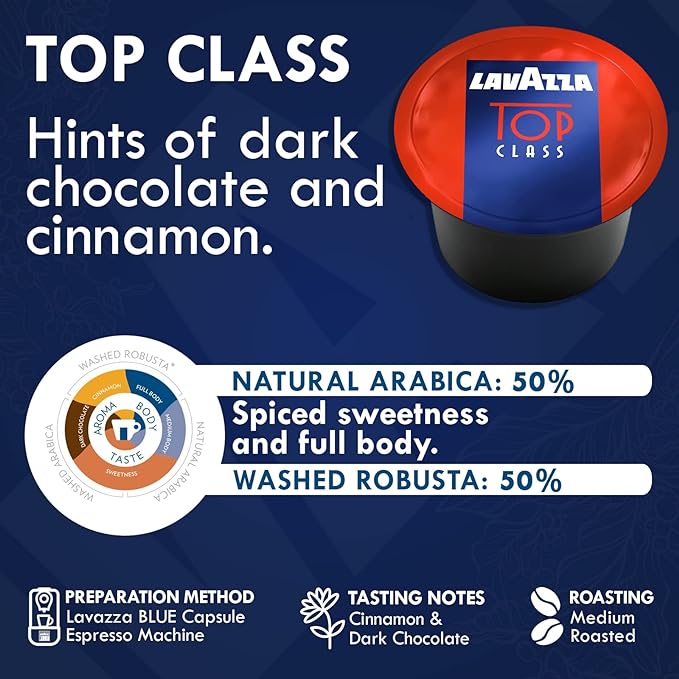 Lavazza Blue Coffee Pods Variety Pack – 30 Count – Includes Top Class, Gold Selection & Caffè Crema (10 Each) – Single-Serve, Keto-Friendly Arabica & Robusta Blend – Light, Medium & Dark Roasts