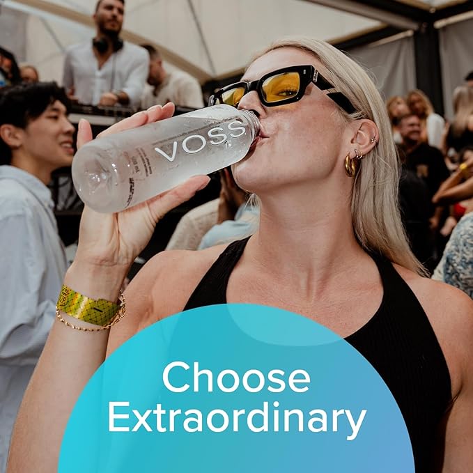 VOSS Premium Still Bottled Natural Water - BPA-Free - High Grade PET - Recyclable Plastic Bottles - Pure Drinking Water with Unique & Iconic Bottle Design - 12 Pack