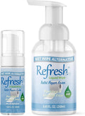 Refresh Liquid Wipe Toilet Paper Foam | Eco-Friendly Wet Wipe Alternative For Sensitive Skin with Aloe and Witch Hazel | Plumbing Safe | Alcohol Free | 250ml & 50ml Combo | Total 10.14 oz