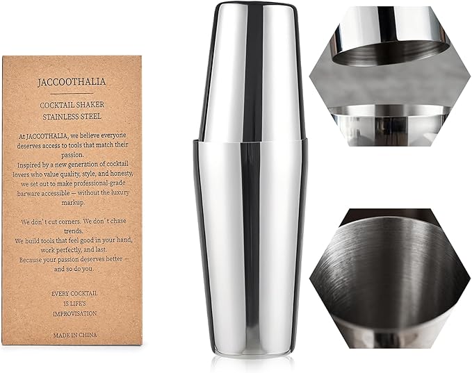 Boston Shaker, Cocktail Shaker, Stainless Steel, 24oz & 20oz, Mirror Finish Margarita Shaker, Leak-Proof Alcohol Mixers for Cocktails for Home & Professional Bartender, Christmas Gifts