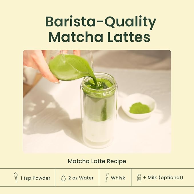 Crafti Ceremonial Grade Matcha Powder (Organic) - Unsweetened Authentic Japanese Daily Matcha Green Tea Powder from Uji, Kyoto for Barista-Grade Lattes (30g / 1oz)