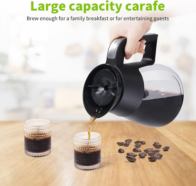 CM401 10-Cup Coffee Pot Replacement for Ninja Specialty Hot & Iced Coffee Maker, Compatible with CM371 CM400 CM300 CP300 CP301, Ninja Glass Carafe with Brew-Through Lid