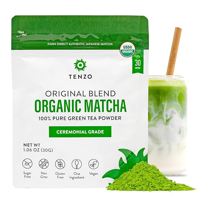 Tenzo Tea Matcha Green Powder, 1.06 Ounce, Organic, Original Blend, Ceremonial Grade, Authentic Japanese, USDA Certified