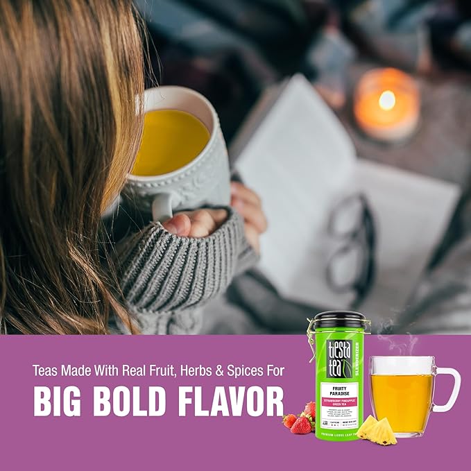 Tiesta Tea - Loose Leaf Tea Tin Gift Box, High to Non-Caffeinated Assorted Blends, 3 Tins for Hot & Iced Brews Variety Pack, Passion Berry Jolt, Fruity Paradise, & Lavender Chamomile