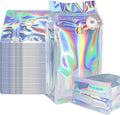 50 PCS Upgraded Coffee Bags with Valve (Holographic, 16 oz/1 lb), Black High Barrier Aluminum Foil Flat Bottom Standing Coffee Bean Storage Bags, Heat Sealable Resealable Bag for Home.