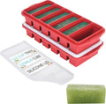 1/2 Cup Silicone Freezer Tray With Lid - Silicone Freezer Molds 2-Pack For meal prep & freezing of various sauces and other dishes, makes 12 perfect 1/2 cup portions cubes,oven and dishwasher safe