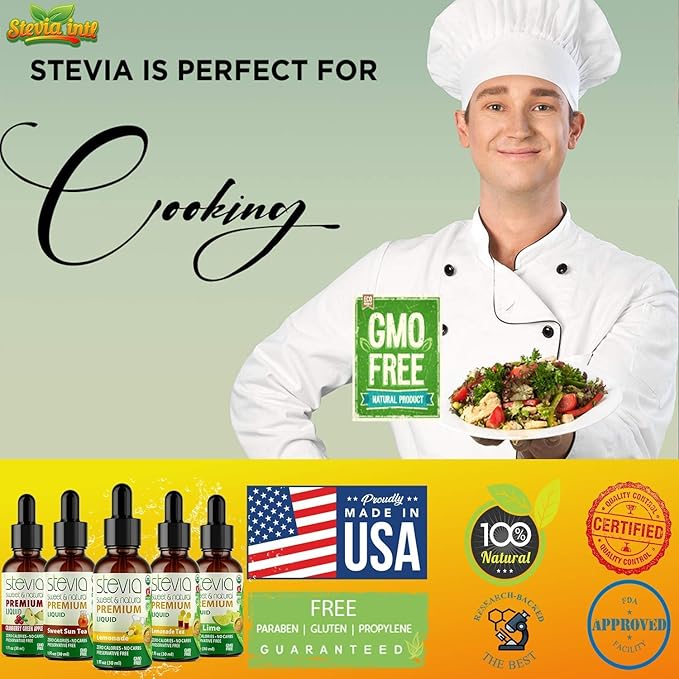 Stevia Intl (Pack of 5) Refreshers Bundle with 5 Flavors. Stevia Liquid Drops. Naturally Sweet, Non-Bitter, No Sugar Added, 0 Carb, 0 Calorie, Non-GMO, Vegan, Diabetic & Keto Friendly (1oz)