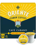 Oriente Sweetened Espresso Coffee Pods, 50 ct, Dark Roast Flavored Cuban Inspired Coffee in Recyclable Single Serve Pods - 100% Arabica Coffee, Compatible with Keurig K Cups Maker