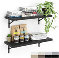 Kaboon 27 inch Long 10 inch Deep Floating Shelves for Wall Set of 2, Large Open Shelves Wall Mounted, Space Saving Home and Commercial Use, Black