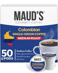 Maud's Colombian Coffee Pods, 50 ct, Single Origin, Medium Roast Coffee in Recyclable Single Serve Pods – 100% Arabica Coffee, Compatible with Keurig K Cups Maker