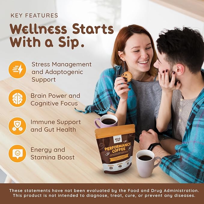 NutraCup Premium Adaptogenic Mushroom Coffee with Lions Mane, Cordyceps, Turkey Tail, & Nootropics for Better Focus, Energy, Digestion, and Immunity - 30 Servings