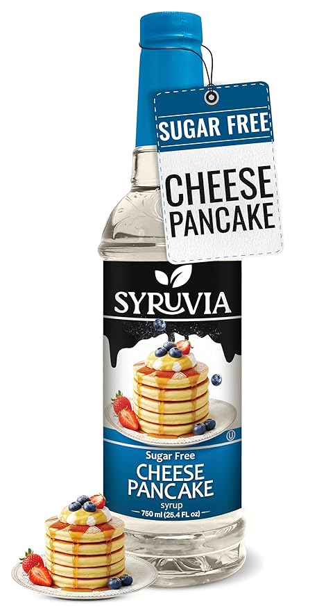Syruvia Sugar Free Coffee Syrup, Cheese Pancake Flavored Syrup for Drinks, Lattes and Desserts – 25.4 fl oz