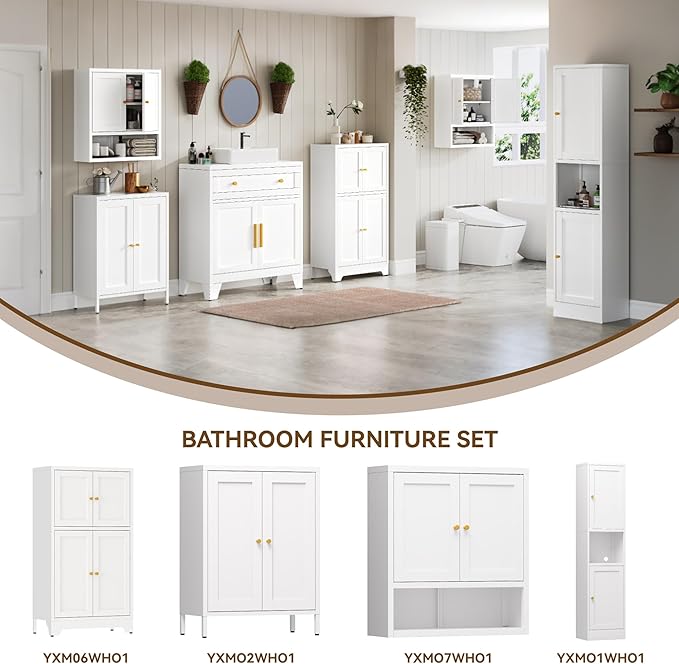 Metal Sideboard Cabinet with Big Drawers,Farmhouse Coffee Bar with One Adjustable Shelves,Buffet Cabinet,Metal Storage Cabient for Kitchen, Dining Room, Entryway, White