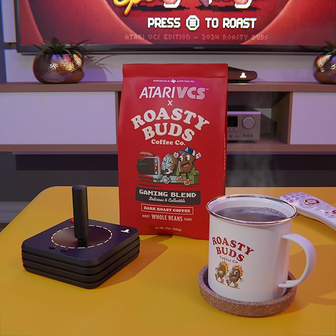 Atari VCS™ Gaming Blend Dark Roast Ground Coffee 12oz | Roasty Buds 100% Arabica Coffee From Colombia, Guatemala, Brazil | Gluten-Free, Non-GMO