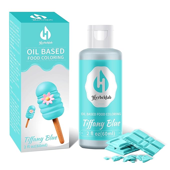 Tiffany Blue Oil Based Food Coloring – 2 fl oz Professional Grade Concentrated Oil Food Dye for Melting Chocolate, Candy Melts, Cake Pops, Strawberries & Baking