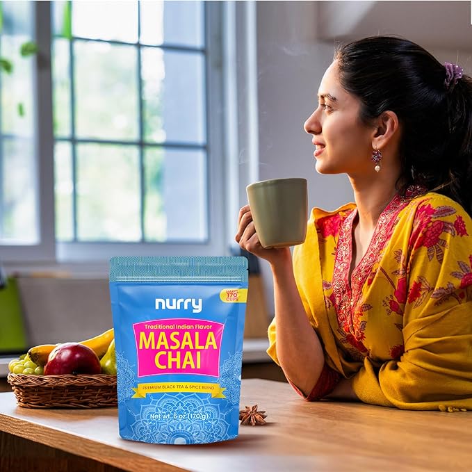Traditional Masala Chai – Makes 170 Cups – 6 oz Premium Natural Indian Spice Blend – Cardamom, Cinnamon, Ginger & Cloves