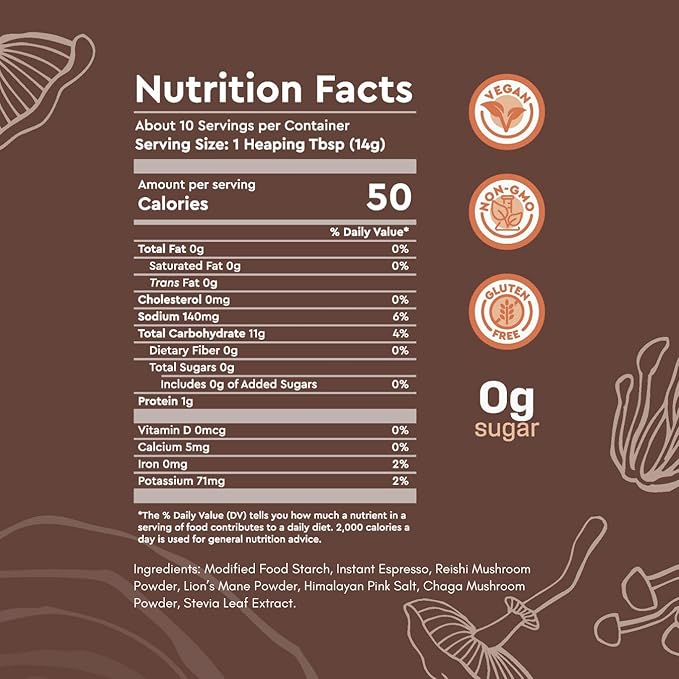 360 Nutrition Instant Mushroom Coffee with Reishi, Lion’s Mane, Chaga Superfood Mushrooms for Natural Energy, Focus and Immunity | Dark Roast, No Added Sugar 5 oz (Full Spectrum)