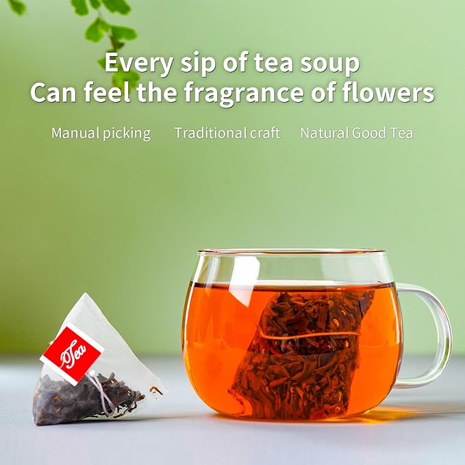 XIHETANK Black Tea Bags, 100 Count (Pack of 1),Yunnan Black Tea, 100% Pure Natural Old Tree Black Tea, Caffeinated tea,Sweet or Refreshing, Containing Caffeine,Different Sensations of Cold or Hot,