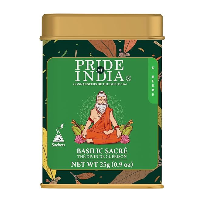 Pride Of India - Natural Holy Basil (Divine Healing Tea), PACK of 1-15 Tea Bags