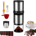 Portable Coffee Grinder,USB Rechargeable Coffee Maker,Electric Stainless Steel Burr Burr Coffee Grinders, Espresso Battery Coffee Bean Grinder Machine with 15 gind Settings for Home Use(Black9109)