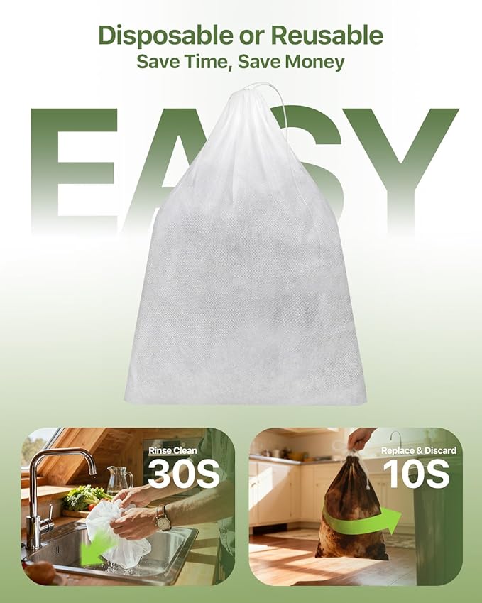 Grasseed Cold Brew Filter Bags for Toddy & OXO Coffee Makers, Cold Brew Bag with Drawstring for Pitchers and Mason Jars, 12" x 12", 25Pack