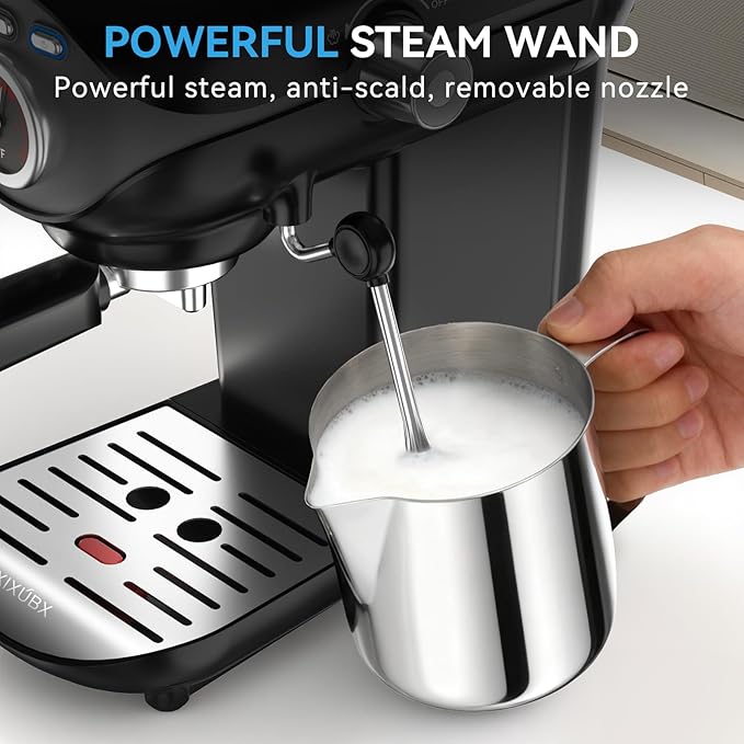 Espresso Machine 20 Bar, Compact Coffee Maker with Milk Frother Steam Wand Professional Coffee Machine for Home, Latte Cappuccino Machine for Office Use