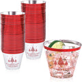 WELLIFE 60Pcs Christmas Party Cups, 9oz Merry christmas Cups, Christmas Disposable Plastic Cups for Daily Use, Holiday Party Supplies